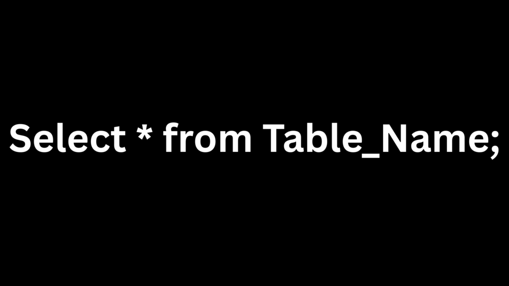 Select Statement